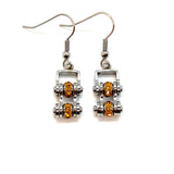 Sk2217E November Edition Mini 3/8’’ Wide Stainless Steel Citrine Imitation Crystal Earrings