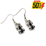 Sk2218E December Edition Mini 3/8’’ Wide Stainless Steel Blue Zircon Imitation Crystal Earrings