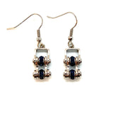 Sk2218E December Edition Mini 3/8’’ Wide Stainless Steel Blue Zircon Imitation Crystal Earrings