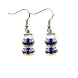 Sk2218Se September Edition Mini 3/8’’ Wide Stainless Steel Sapphire Imitation Crystal Earrings