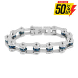 Sk2227S September 1/2’’ Wide Blue Zircon Color Crystal Centers Bracelet