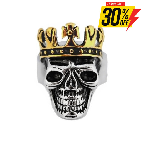 Sk2233 Gents Crown Skull Ring With Bronze Plate Stainless Steel Size 9-15 Rings