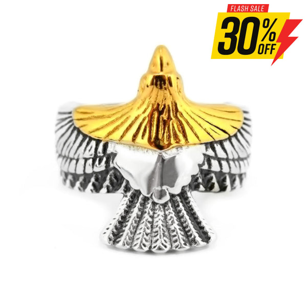 Sk2234 Gents American Eagle Ring With Bronze Plate Stainless Steel Jewelry By Heavy Metal Sizes