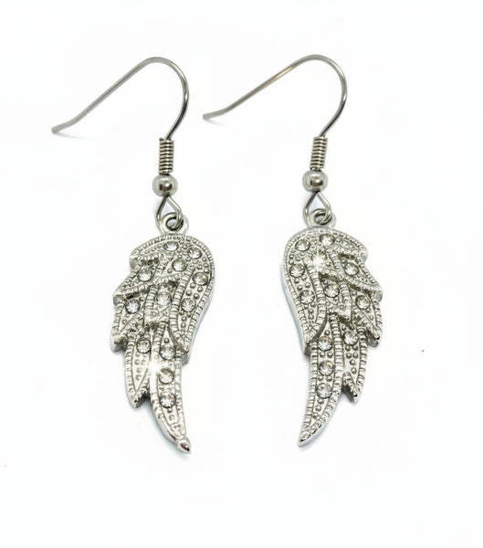 SK2235A Wing Earrings Bling French Wire French Wire Earrings