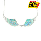 Sk2237 Blue Painted Winged Necklace Imitation Crystal Necklaces