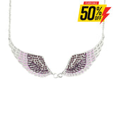 Sk2239 Purple Painted Winged Necklace Imitation Crystal Necklaces