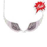 Sk2239 Purple Painted Winged Necklace Imitation Crystal Necklaces