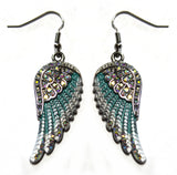 Sk2243 Seafoam Painted Winged French Wire Earring Imitation Crystals Earrings