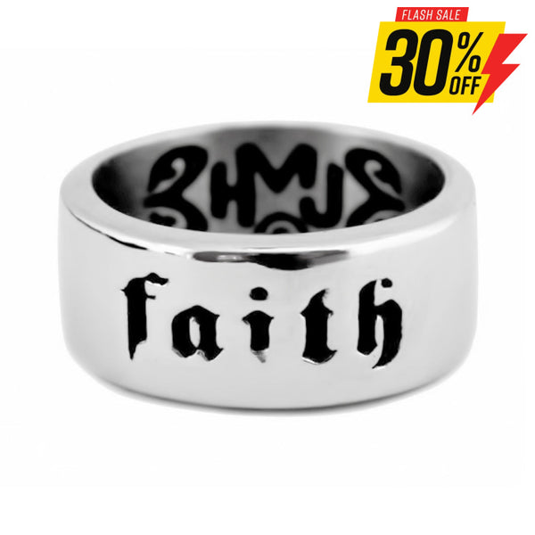 Sk2267 Faith Ring Stainless Steel Motorcycle Christian Biker Jewelry Sizes 7-15 Rings