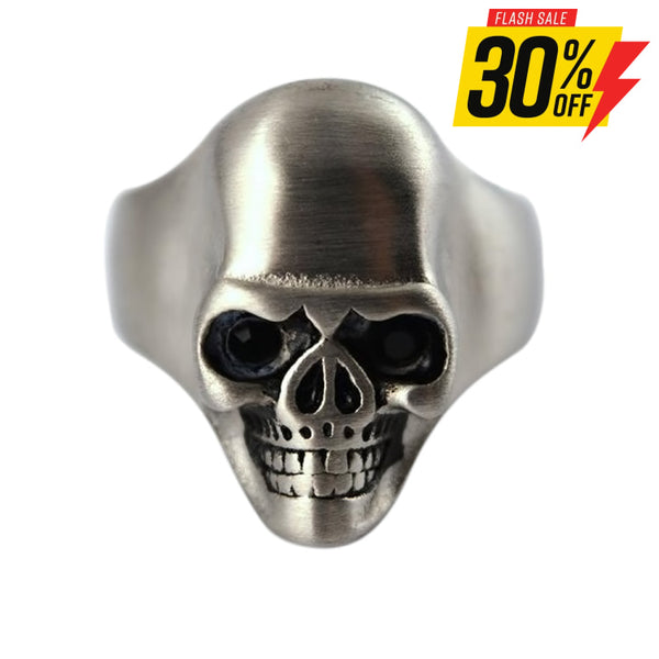 Sk2274 Gents Brushed Skull Ring Stainless Steel Motorcycle Biker Size 9-15 Rings