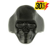 Sk2275 Gents Brushed Gunmetal Skull Ring Stainless Steel Motorcycle Biker Size 9-15 Rings