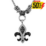 Sk2278 Fleur De Lis Ladies Charm Pendant Stainless Steel Motorcycle Jewelry Necklaces