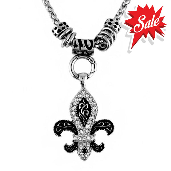 Sk2278 Fleur De Lis Ladies Charm Pendant Stainless Steel Motorcycle Jewelry Necklaces