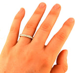 Sk2310 Ladies Stackable Single Row Stone Ring Stainless Steel Red Blue Black White Pink Orange 5-10