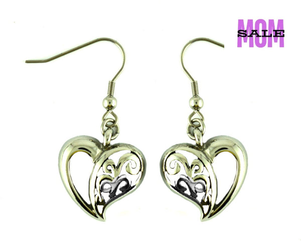 Sk2330 Heart Earrings Stainless Steel French Wire