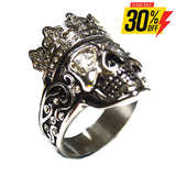 Sk2337 Crowned Skull Imitation Diamond Eyes Stainless Steel Motorcycle Jewelry Size 10-15 Rings