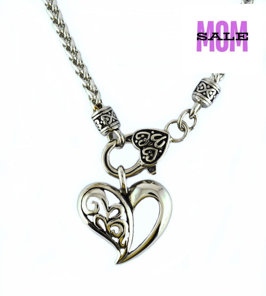 Sk2340 Heart Pendant With 18’ Necklace 7 Millimeter