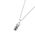 Sk2342N Pendant Mini Chain Link With Necklace Silver Red White Blue Stainless Steel Necklaces