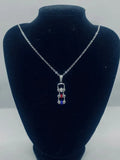 Sk2342N Pendant Mini Chain Link With Necklace Silver Red White Blue Stainless Steel Necklaces