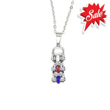 Sk2342N Pendant Mini Chain Link With Necklace Silver Red White Blue Stainless Steel Necklaces