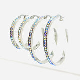 SK2346 Rainbow Crystal Earrings - Two Sizes Available Earrings