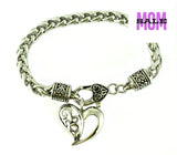 Sk2360 Heart Bracelet Stainless Steel 8’ Chain 7 Millimeter
