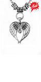 Sk2395 Ladies Angel Wing Heart Pendant With 4Mm 19’’ Foxtail Necklace Stainless Steel