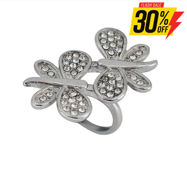 Sk2504 Ladies Butterfly Stone Ring Stainless Steel Motorcycle Jewelry Size 6-10 Rings