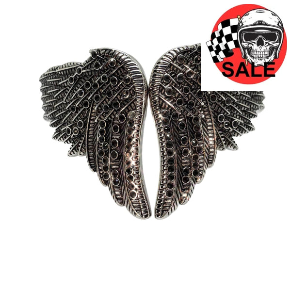 SK2555 Bracelet Wings Heart Imitation Black Diamonds Stainless Steel Heavy Metal Jewelry Bracelet
