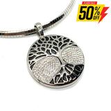 Sk2556C Tree Of Life Crystal Pendant Matching Earrings With Omega Necklace Stainless Steel Jewelry &