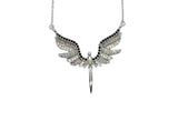 SK2702 Ladies Angel Wings Spread Crystal Stainless Steel Necklace Necklaces