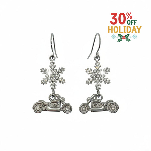 SK2705 Ladies Holiday Earrings Snowflake with Motorcycle Earrings