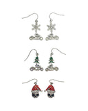 SK2706 Ladies Holiday Earrings Christmas Tree with Motorcycle Earrings