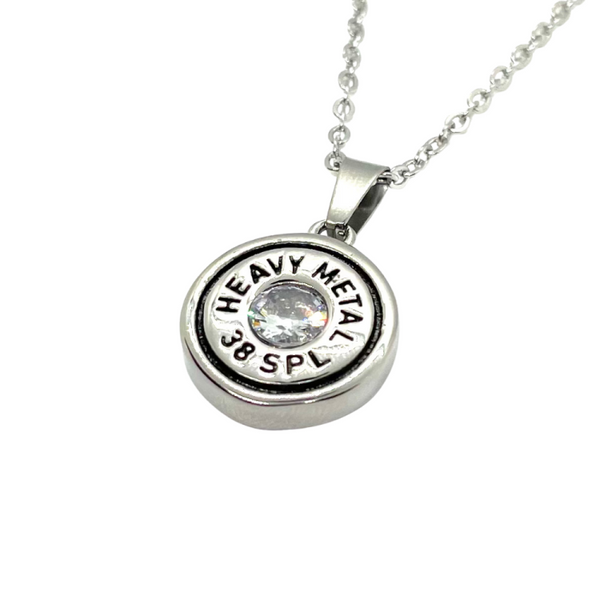 SK2709N Heavy Metal Jewelry Signature Bullet Necklace Stainless Steel Necklaces