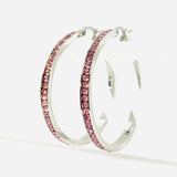 SK2904 Ladies Pink Crystal Earrings - Three Sizes Available Earrings