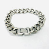 SK4015 1/2’’ Cuban Link Bracelet 1/2’’ Silver Color Bracelet