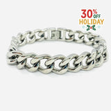 SK4015 1/2’’ Cuban Link Bracelet 1/2’’ Silver Color Bracelet