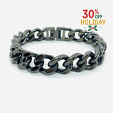 SK4015G 1/2’’ Cuban Link Bracelet 1/2’’ Polished Gunmetal Bracelet