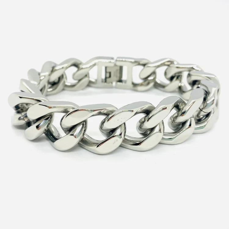 SK4016 3/4’’ Cuban Link Bracelet Silver Color Bracelet