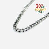 SK4019 Necklace 1/4’’ Wide Cuban Link Silver Color Chains