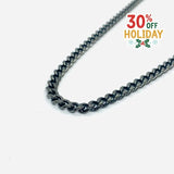 SK4019G Necklace 1/4’’ Wide Cuban Link Polished Gunmetal Color Chains