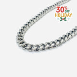 SK4020 Necklace 1/2’’ Wide Cuban Link Silver Color Chains