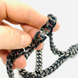 SK4020G Necklace 1/2’’ Wide Cuban Link Polished Gunmetal Necklaces