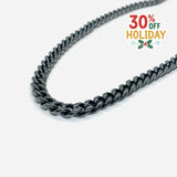 SK4021G Necklace 3/8’’ Wide Cuban Link Polished Gunmetal Chains