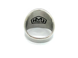 Sk6202 Mens Patriotic Usa Truth Ring Silver With Gold Face Low Profile Rings