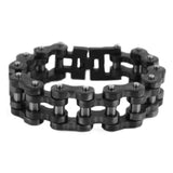 SK1837 All New Gunmetal Finish 1" Wide THICK Motorcycle Chain Bracelet