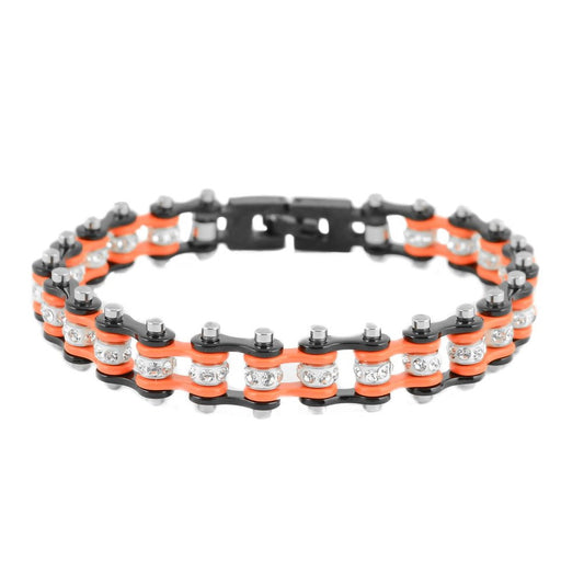 SK2012 Two - Tone Black & Orange Crystal Bracelet