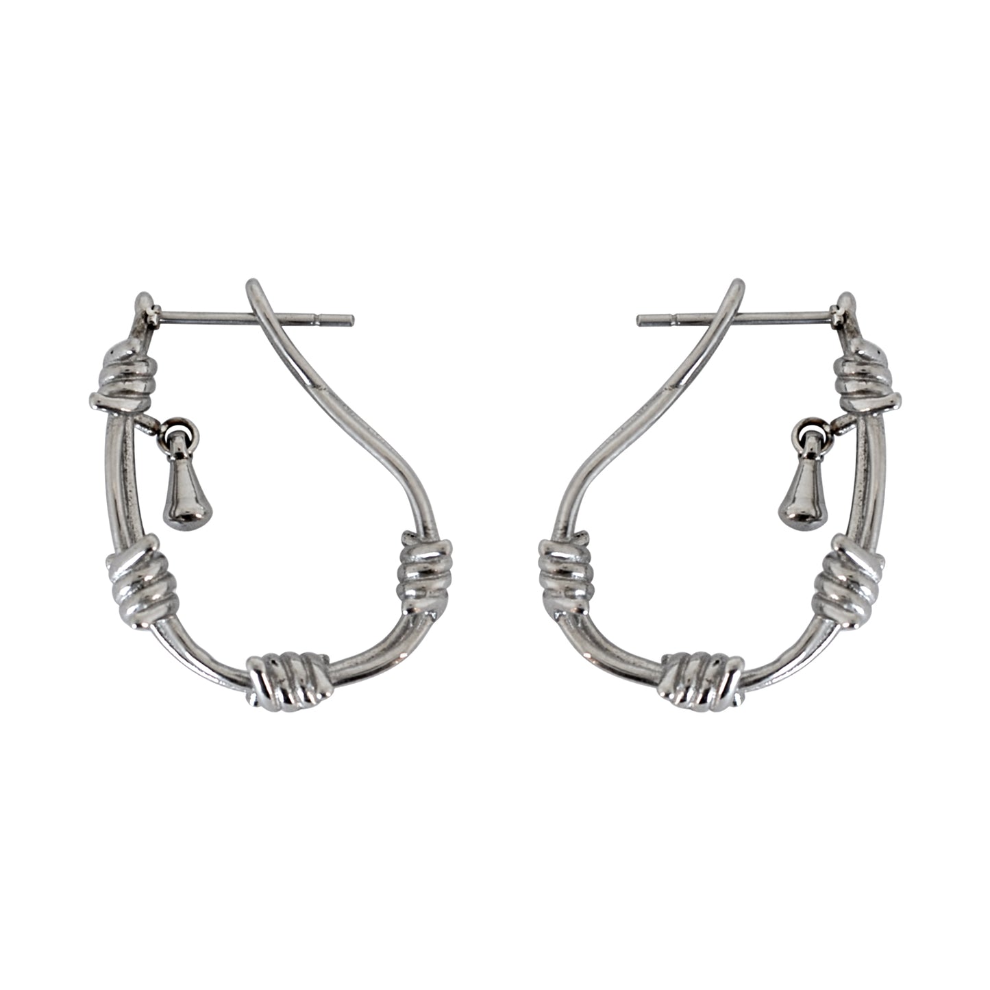 SK2038  Motorcycle Barbed Wire Small Earrings Stainless Steel Motorcycle Biker Jewelry