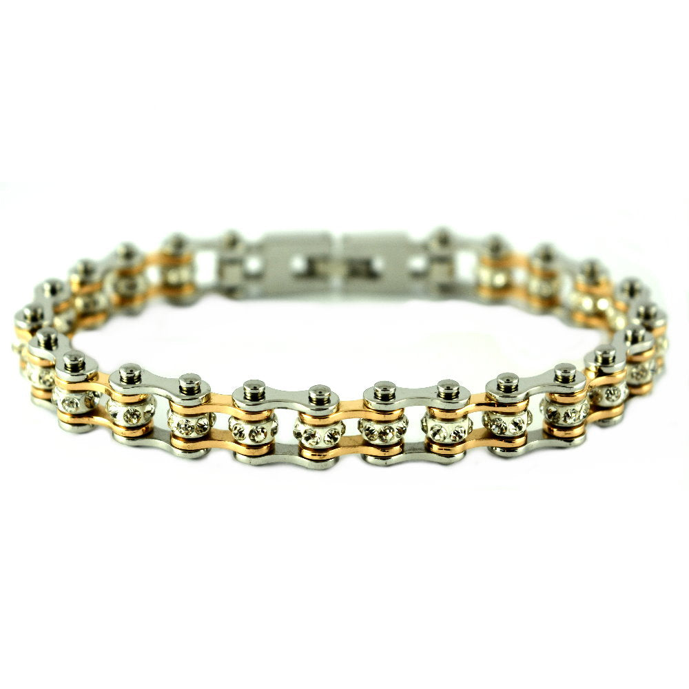 LOT951  4696 A 9ct gold bike chain bracelet