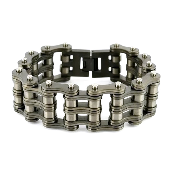 Buy Black Stainless Steel Double Motorcycle Chain Adjustable Bracelet   Inox Jewelry  Inox Jewelry India